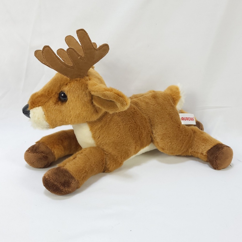 Aurora World Plush Christmas Reindeer Brown Stuffed Animal 12 Inch Holiday Toy